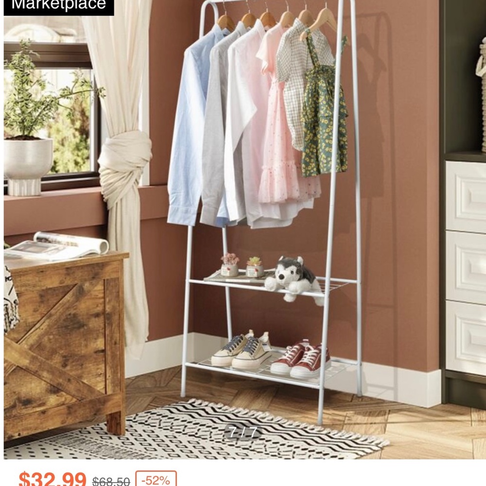 Open box Clothing rack open closet